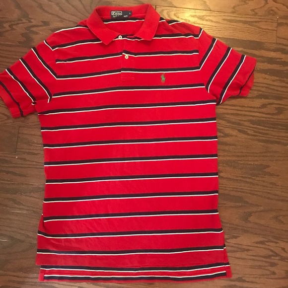 Polo Ralph Lauren Red Striped Polo Shirt - Picture 1 of 6